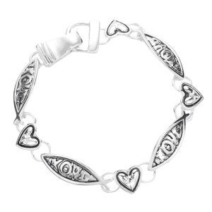 IXOYE message Ichthys Heart Link Magnetic Women Bracelet